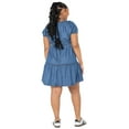 thumbnail image 2 of Celebrity Pink Women’s Denim Mini Dress with Puff Sleeves, Sizes XS-4X, 2 of 5