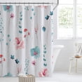 thumbnail image 6 of Decoreagy Long 72x96in Shower Curtain,Teal and Blush Floral Shower Curtain,Cute Watercolor Flowers Shower Curtain for Bathroom,Modern Minimalist  Waterproof Fabric Shower Curtain Set with Hooks, 6 of 15