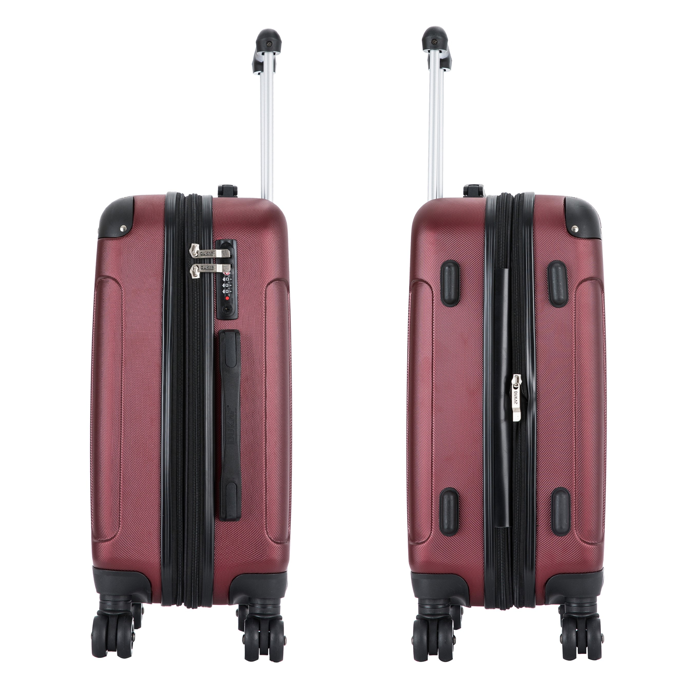 DUKAP Intely 20" Hardside Lightweight Carry-on Luggage with Spinner Wheels and USB Port, Wine