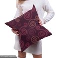 thumbnail image 5 of Ambesonne Abstract Fabric by the Yard Upholstery, Lacy Like Swirl Motifs, 5 Yards, Dark Fuchsia and Dried Rose, 5 of 5