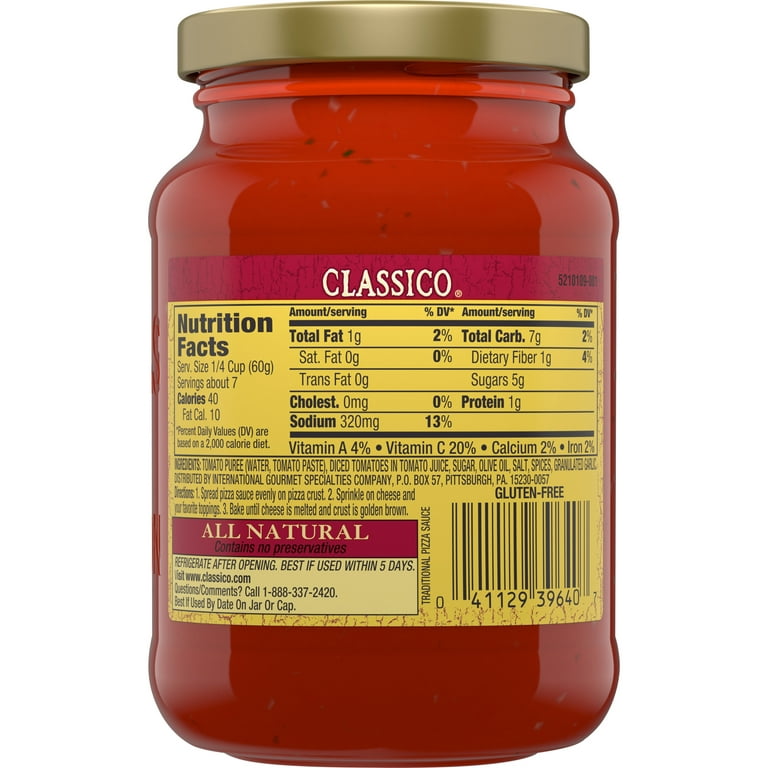 Classico Pizza Sauce, Organic - 14 oz