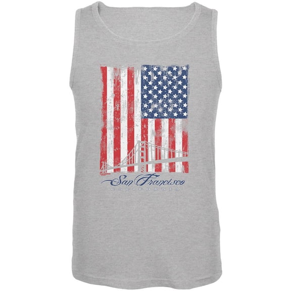 Flag Bridge San Francisco California Oversize Mens Tank Top Heather MD