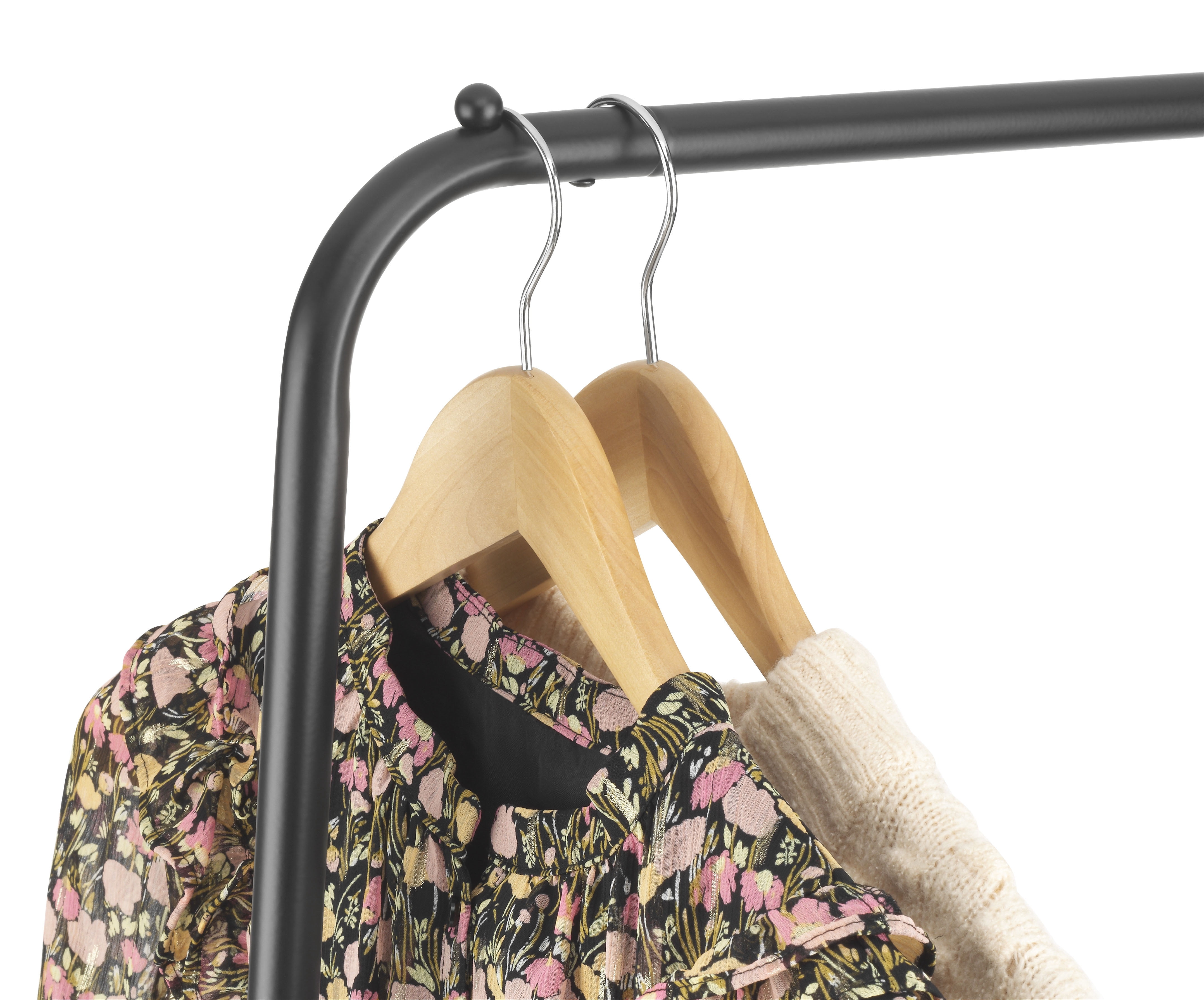 Whitmor Garment Rack with Shelf Matte Black