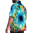 thumbnail image 3 of tie dye26 Men's Casual Spread Collar Hawaiian Short Sleeve Button Down Summer Beach Tops, 3 of 6