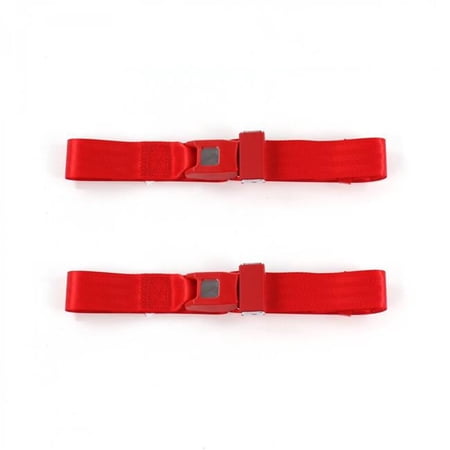 safeTboy Red Lap Bucket Seat Belt Kit for 1961-1967 Ford Van Standard 2 Point - 2 Belts