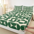thumbnail image 3 of Homewish Vintage Green Minimalism Twin Sheet Sets, Chic Abstract Ombre Twin Fitted Sheet, Teens Kids Adult Flat Sheet, Luxury Bedroom Decor, 3pcs, 3 of 7