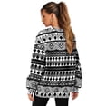 thumbnail image 6 of SCRAWLGOD American Tribal White Black Pullover Sweatshirts for Women Long Sleeve Crewneck Sweatshirt Fall Casual Pullovers Drop Shoulder Loose Fit Clothes with Pockets, XXL, 6 of 7