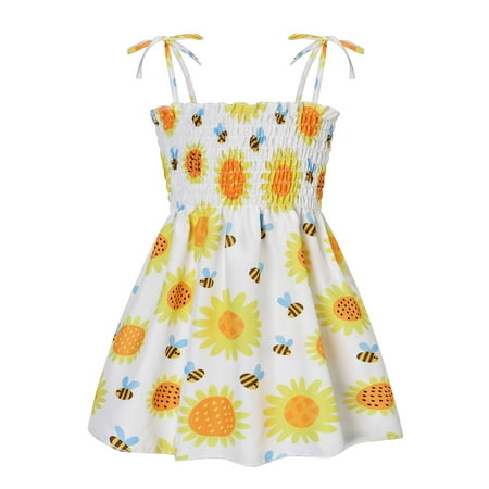 

TAIAOJING Baby Girl Summer Dress Strap Kids Toddler Sleeveless Dresses 2-3 Years