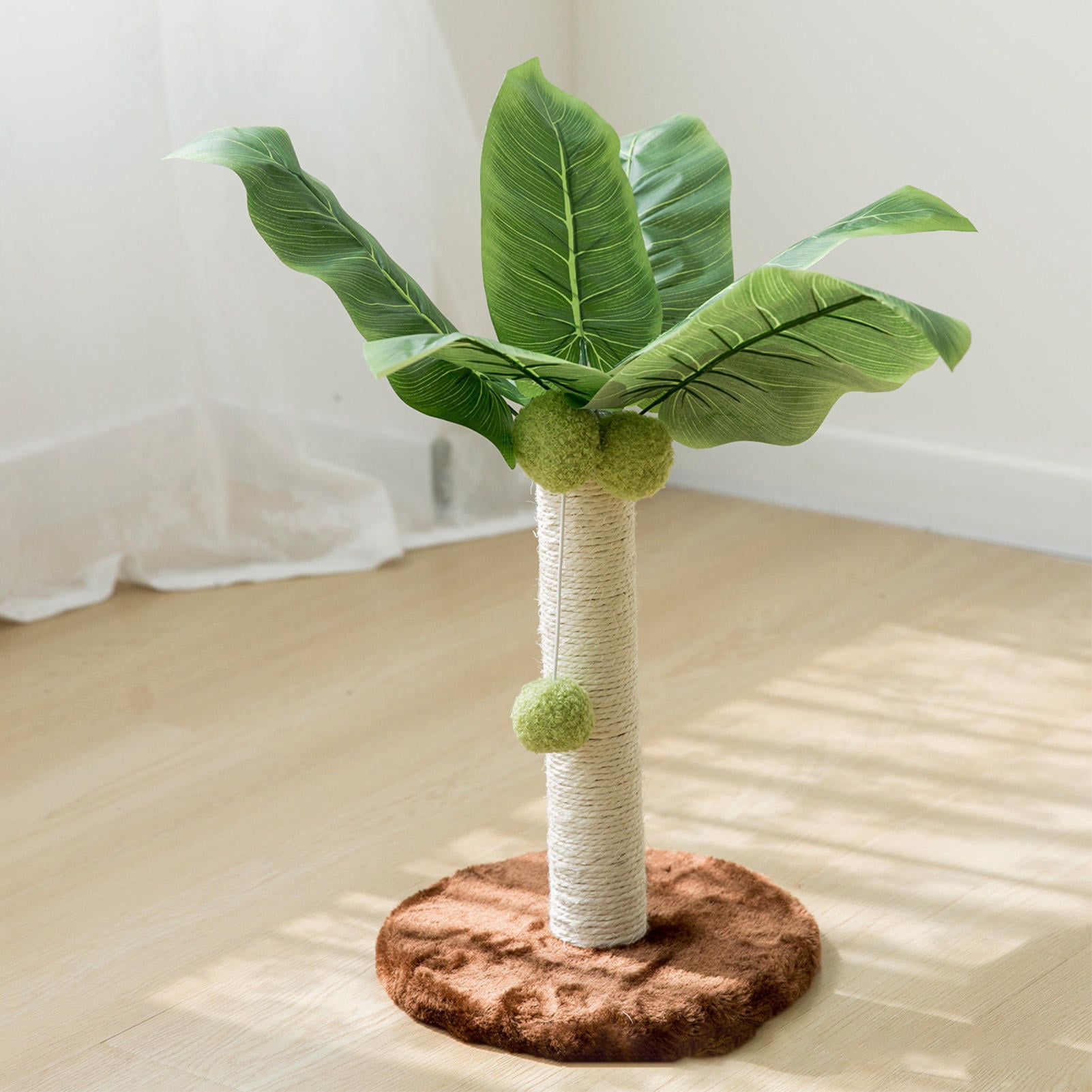 BOKYAN Compact Sisal Cat Scratching Post with 3 Plush Balls – Sturdy, Space‑Saving, Furniture‑Protecting Cat Tree for Home