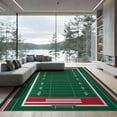 thumbnail image 2 of ODIKA 8'x10' Washable Area Rug Non-Shedding, Easy Care, Sport With Yard Lines And Bold Endzone Stripes Football Field Refined Structured for King Size Bedroom Under Bed, Master Suite, 2 of 7