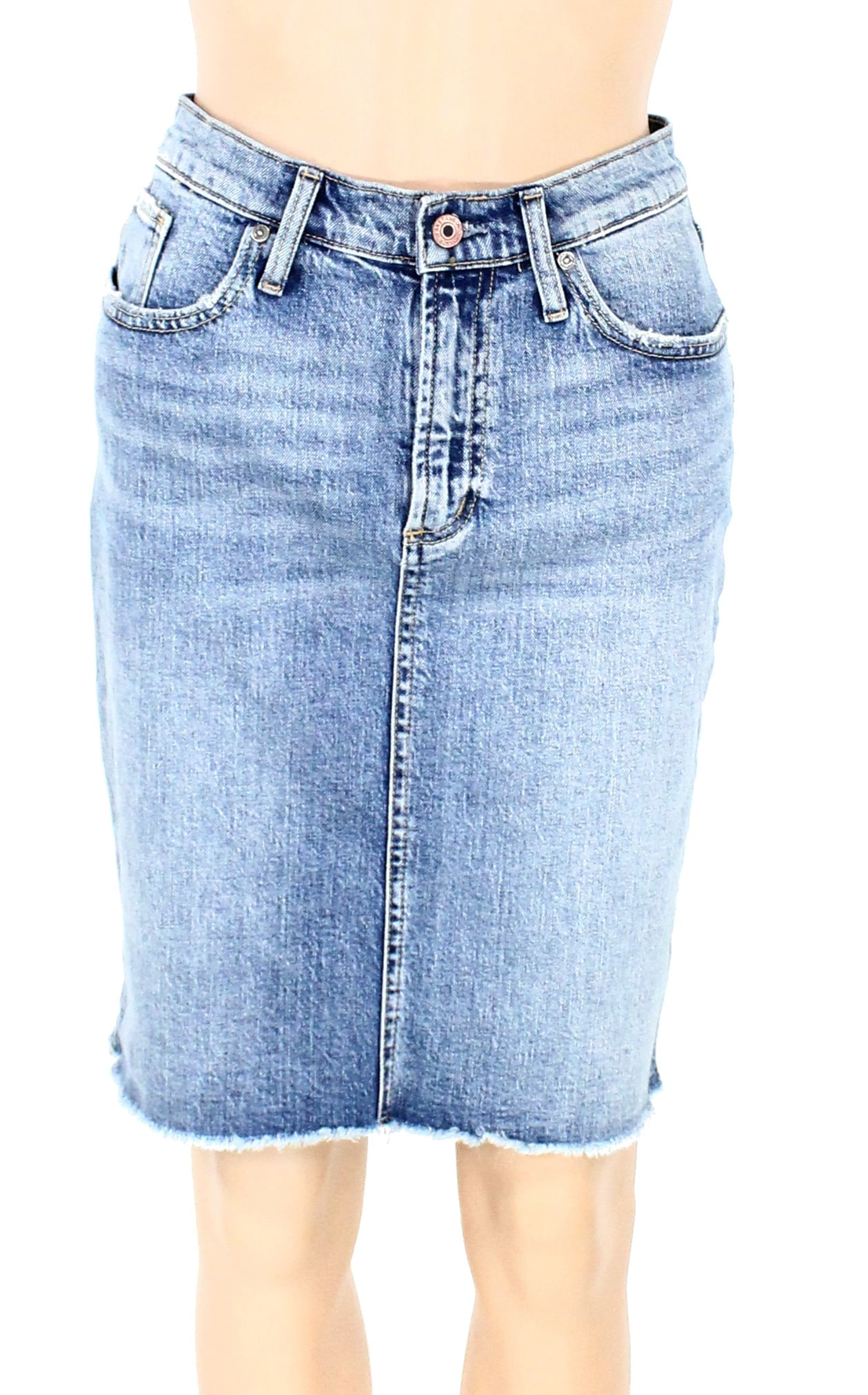 Silver Jeans Skirts Womens Straight Pencil Denim Skirt FrayedHem 0