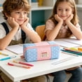 thumbnail image 1 of Pencil Case with Star Pattern, Colorful Contrast Design, Multi-Layer Storage, Waterproof Fabric, 20x9x9 cm Portable Pencil Pouch for Kids and Students, 1 of 8