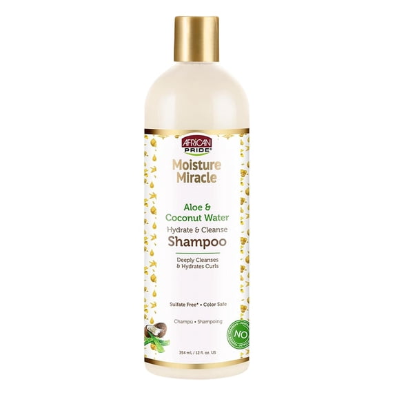 African Pride Moisture Miracle Aloe  Coconut Water Hydrate  Cleanse Shampoo – 12oz