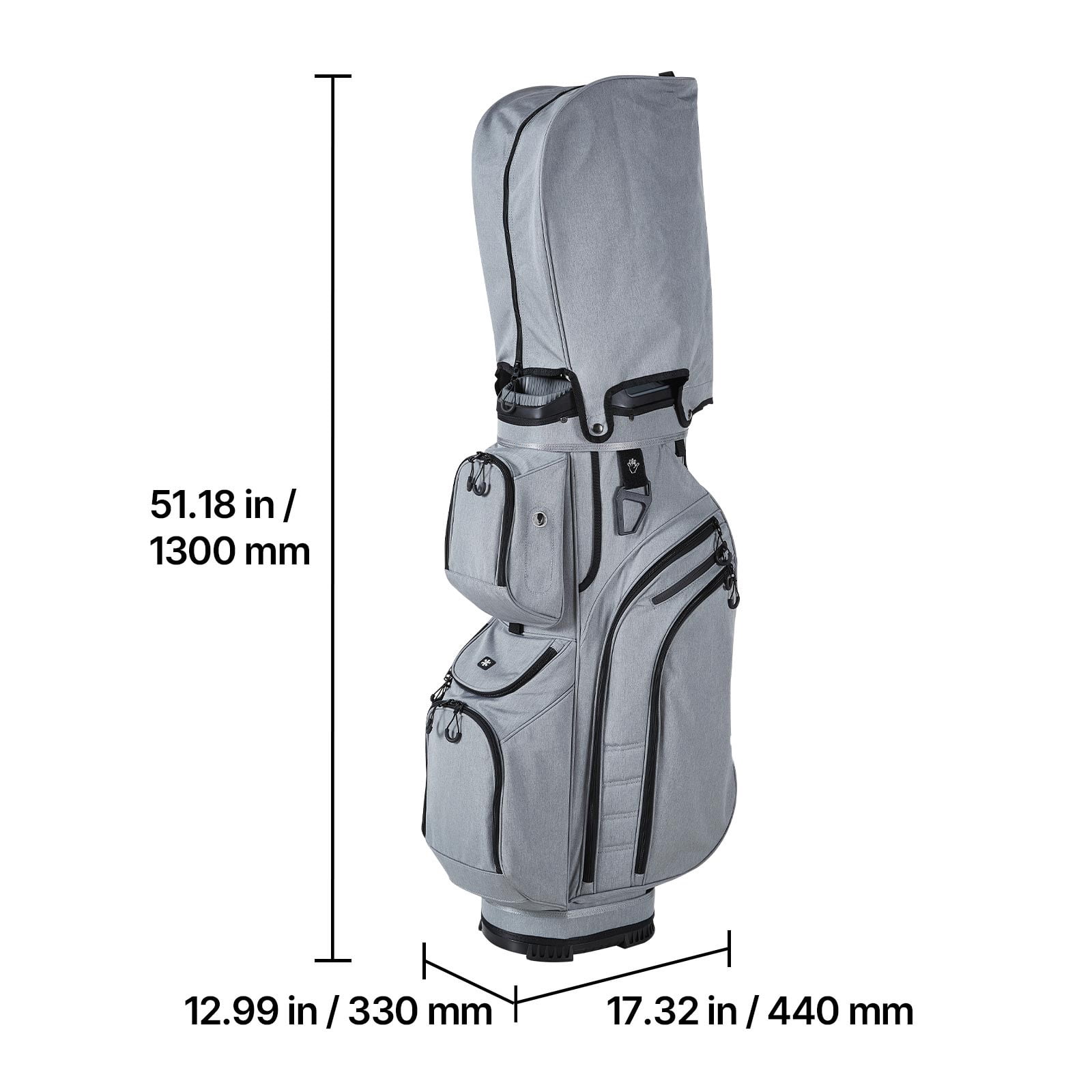 KFFKFF Golf Cart Bag with 15-Way Divider, Full-Length Club Protection, Rain Cover, Multiple Storage Pockets, Durable Polyester Material, Silicone Head Covers, and Comfortable Shoulder Strap