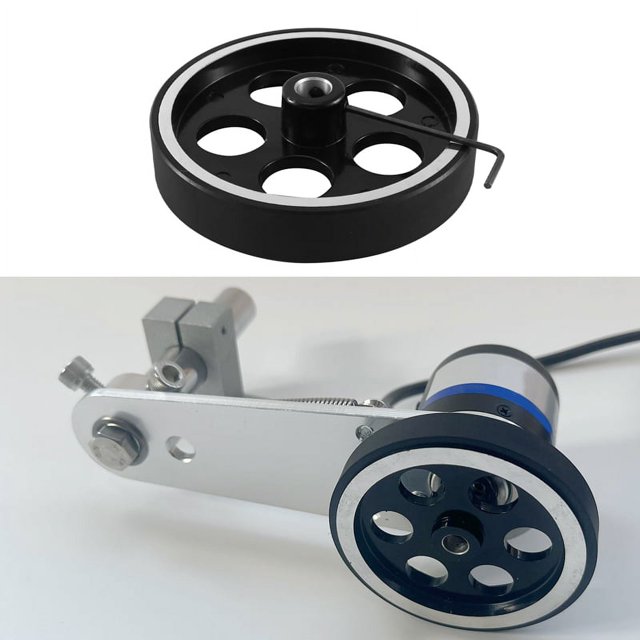 300mmX10mmX18mm Industrial Aluminum Rubber Measuring Encoder Meter Wheel for Industrial Encoder Encoder,1 x Encoder Wheel 1 x Wrench,Black