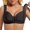 Black, variant on Arlun,Plus Size Front Closure Bras for Women Smooth Seamless Push up Support Bra Breathable Soft Comfort Adjustable Thin Everyday Bras for All Seasons Black 115C