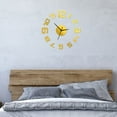 thumbnail image 6 of DIY Large 3D Modern Wall Clock, Frameless and Non-Ticking for Living Room, Golden, 6 of 8