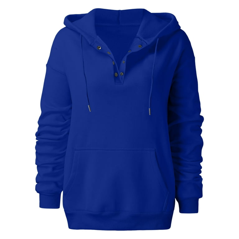 Vedolay Light Blue Hoodie Women's Full Zip Up Hoodie Long Sleeve Hooded  Sweatshirts Pockets Jacket Coat for Women Trendy