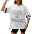 thumbnail image 3 of Women's Gameday Couture White Virginia State Trojans Iconic Oversized Fashion Jersey, 3 of 5