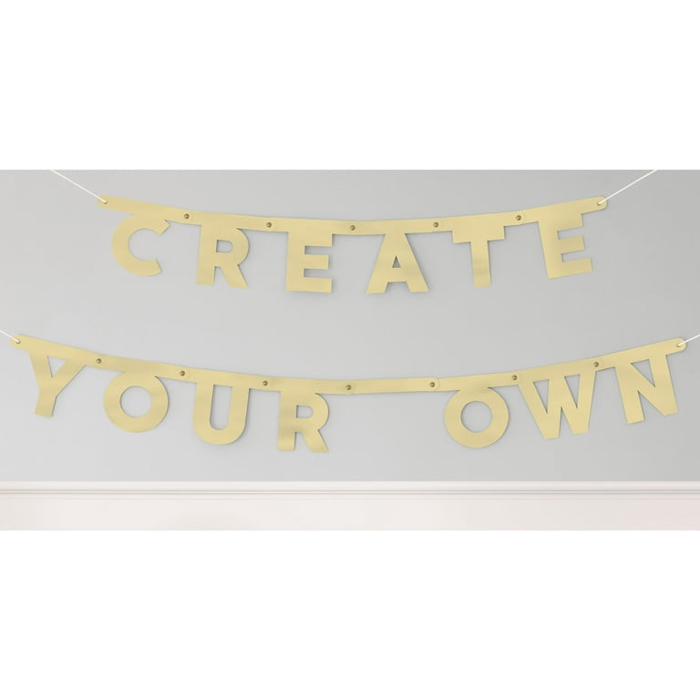 321 Party! Foil Gold Create Your Own Banner Kit