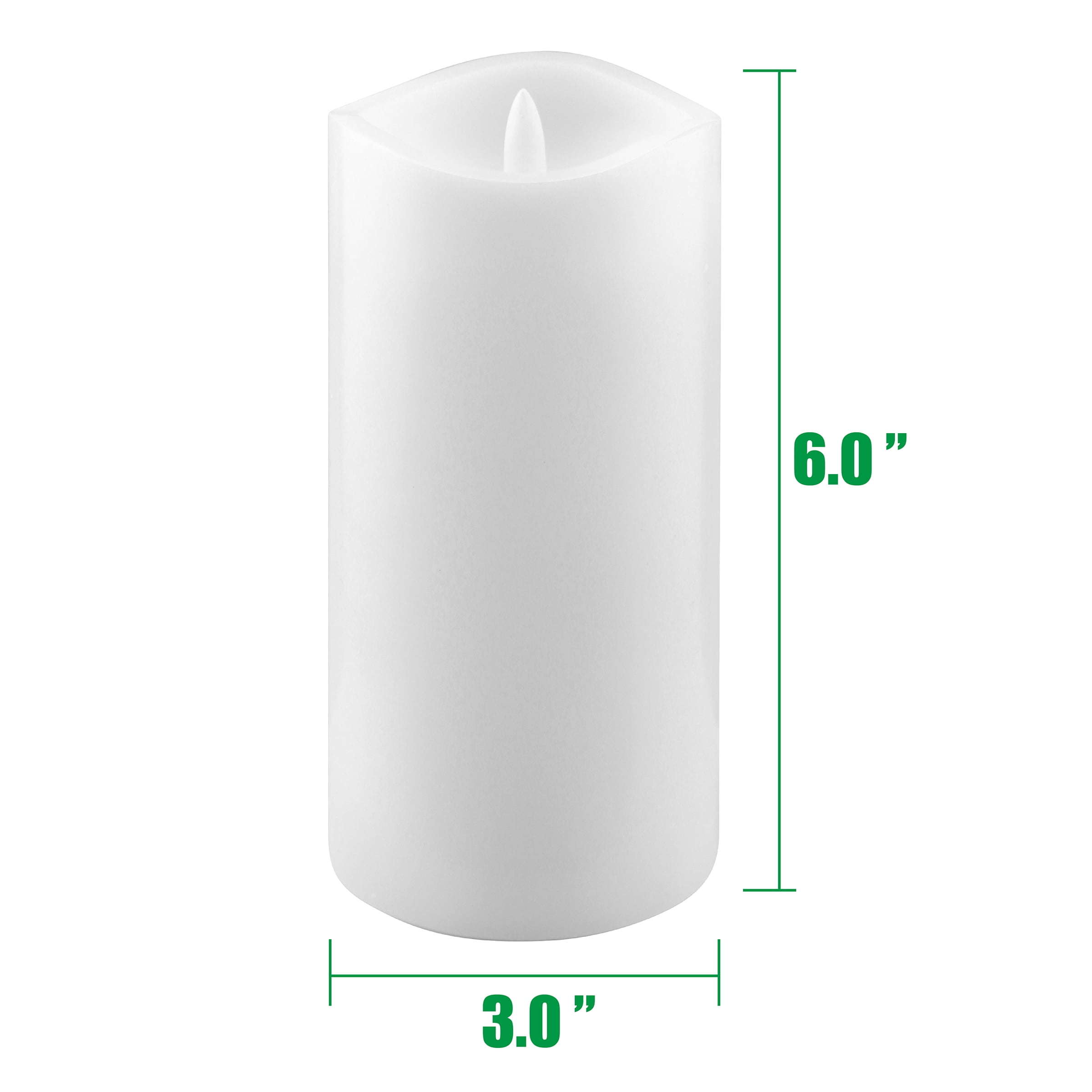 Stonebriar LED Pillar Candles — Remote & Timer, Real Wax Flameless Candles for Home Décor, Weddings & Events, Pack of 6, White, 3" x 6"