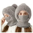 thumbnail image 2 of Multifunctional Knitted Thermal Hat for Women Winter Outdoor Cycling Windproof Hat with Neck Warmer One Piece Beanies Hats, 2 of 3