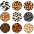 thumbnail image 1 of wonima02 9 Pcs Wood Coasters for Drinks Animal Fur Texture Pattern Colorful Wooden Cup Mat for Coffee Table Decor, 3.9" Non-Slip Desk Coasters for Home, Apartment, Office, Bar, 1 of 1