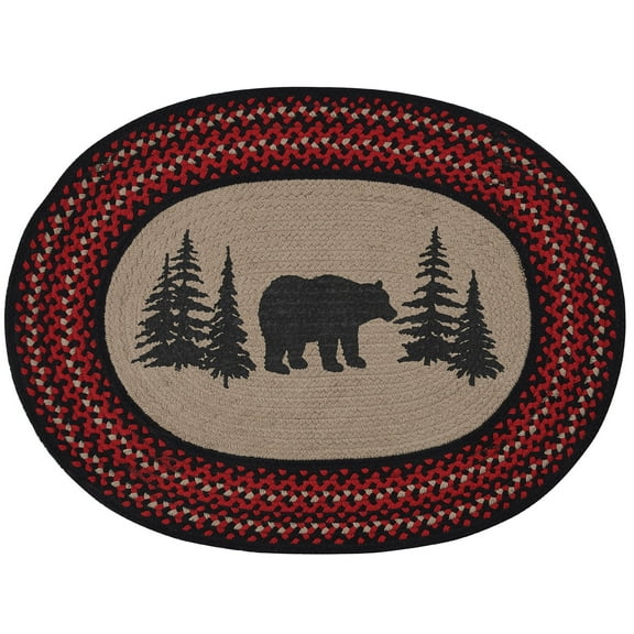 Park Designs Bear Printed Braided Rug 32” X 42”