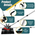 thumbnail image 2 of POINTERTECK Broom and Dustpan Set with Adjustable Handle 180° Rotating Sweeping Brush and Dustpan with Comb Teeth Anti-Odor Box Foldable Standing Dustpan Broom Combo Set Black-Orange, 2 of 7
