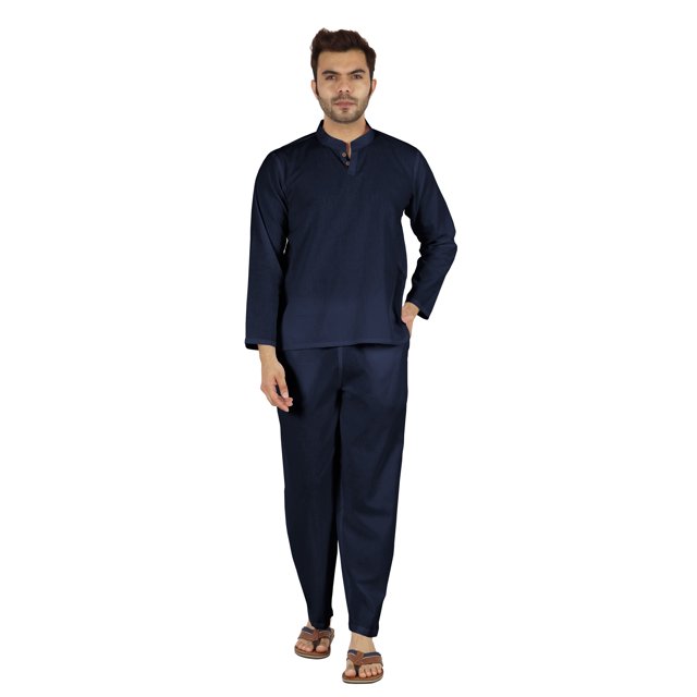 Inkmeso SolidNightwearSet For Men's Short Sleeve Pjs Loungewear Sets Soft Cotton Designer Sleepwear