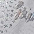 thumbnail image 3 of Laser christmas winter snowflake shiny rhinestone 5d embossed relief self adhesive nail art decoration sticker 3d manicure decal, 3 of 5