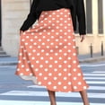 thumbnail image 2 of CHUMUD Womens Polka Dots Midi Skirt High Waist Flared Satin A-Line Skirts Casual Summer Wear, 2 of 7