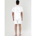 thumbnail image 4 of Conjuntos de pijama de satén para hombre ropa de noche de manga corta ropa de dormir conjuntos de salón para dormir blanco XXL, 4 of 4