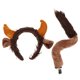 thumbnail image 4 of ColoMX Disfraz de vaca: orejas y cola de vaca marrón. Diadema de toro para cosplay, ideal para eventos y fiestas temáticas. Ideal para usar todo el día., 4 of 8
