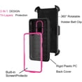 thumbnail image 5 of Mignova LG K30 Case, Rugged Plastic Heavy Duty Armor Holster Defender Full Body Protective Hybrid Case Cover with Belt Swivel Clip and Kickstand for LG Aristo 4+/Arena 2/Prime 2/ LG X2 Case (Pink), 5 of 7