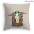 thumbnail image 1 of Juguete de peluche de dibujos animados para bebé Yoda, funda de almohada con impresión Digital 3d a todo Color, bricolaje45X45cm double sid Gong Bohan LED, 1 of 2