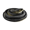 thumbnail image 2 of Novelty Trick Item, 47 Inch Fake Snake, Party Prank Gift Fake Wildlife Prop, Trick Or Treat Prop, Textured Black Green Soft Rubber Snake, 47 Inch Full Length Model for Desk Decor,, 2 of 8
