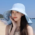 thumbnail image 2 of Sun Hats for Women Uv Protection Spring and Summer Outdoor Double-Layer Large Eave Sun Hat, 2 of 4