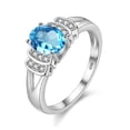 thumbnail image 1 of Anillo Uloveido con circonitas cúbicas chapadas en platino para mujer, 1 of 7