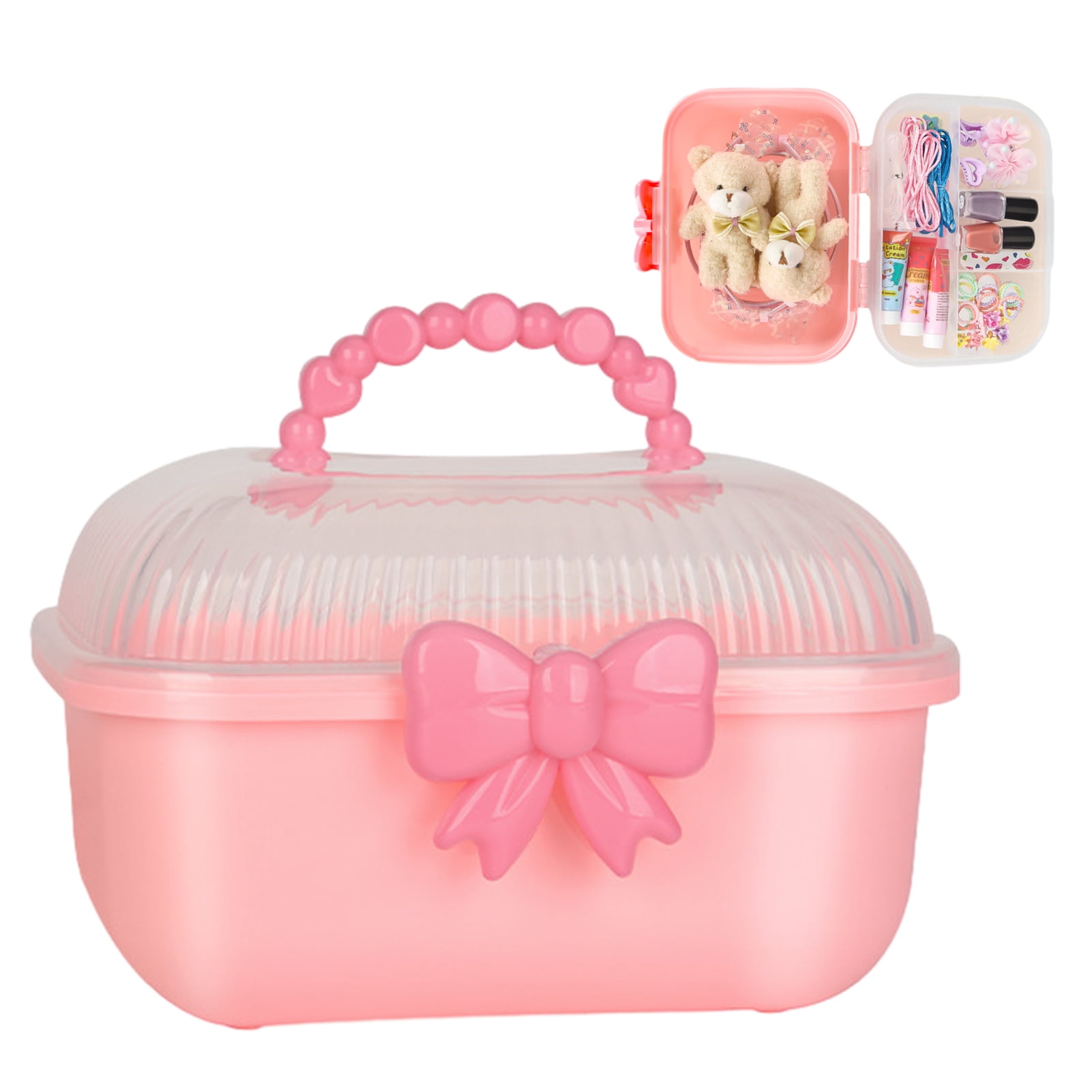 OIUR Portable Nail Tool Box Large Capacity Double Layer Multipurpose Hairpin Storage Case Jewelry Organizer