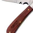 thumbnail image 3 of SZCO 4" Wood 2-Blade Pruning Knife, Dual Stainless Steel Blades with Etched Wood Handle, Classic Folding Utility Tool, 3 of 4
