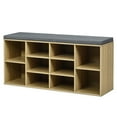 thumbnail image 1 of Gymax Entryway Padded Shoe Storage Bench 10-Cube Organizer Bench Adjustable Nature, 1 of 10