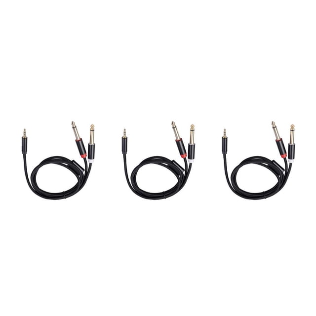 Injueey Cable de audio Red tejida de algodón Buen rendimiento de contacto Fácil de aplicar Cable adaptador ligero Fuerte resistencia a la 3M 3Conjunto