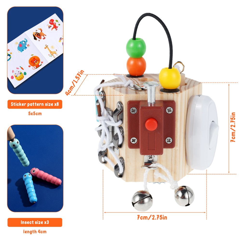 Cube d'Activité - 7 en 1 - Jouet en Bois - Motricité Fine - Éducatif pour Bébé - Jeux - Jouets