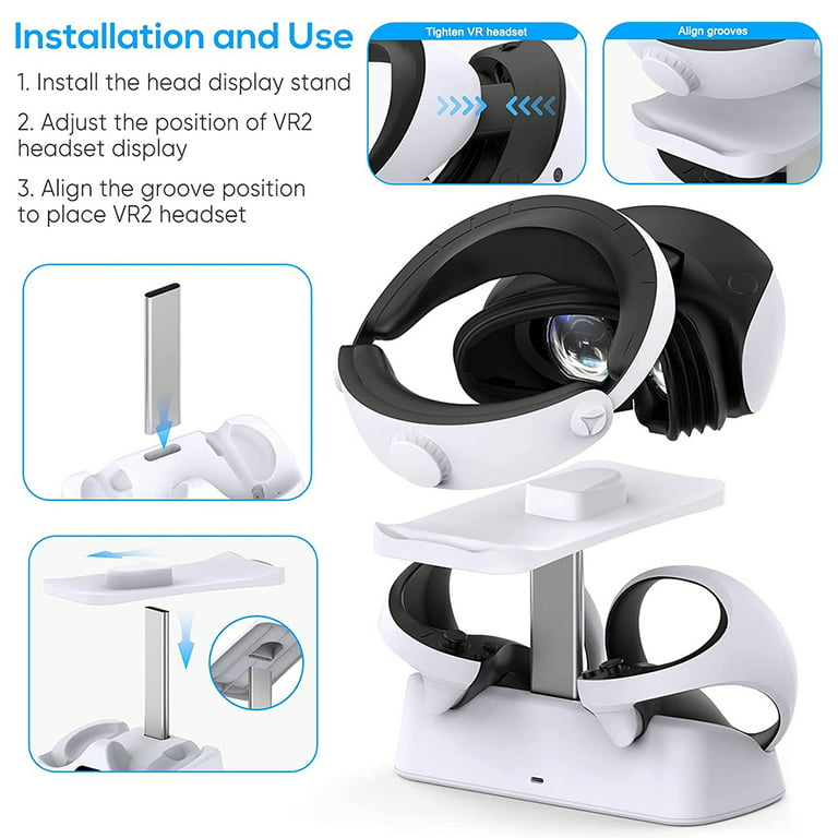  PSVR2 Controller Charging Station Stand Accessories, PS VR2 PS5  Handle Charger with LED Light, PS VR 2 Charging Dock, Playstation VR 2  Display Stand : Video Games