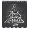 thumbnail image 3 of Ambesonne Eat Drink Be Merry Shower Curtain, Pine Tree Xmas, 69"Wx84"L, Grey and Coconut, 3 of 3