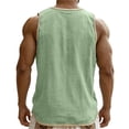 thumbnail image 4 of Mlkoz Mens Tank Tops Button Sleeveless Sports Shirts Summer Tops Breathable Casual Solid Beach Tops Sizes S-3XL, 4 of 8
