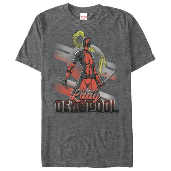 Men's Marvel Lady Deadpool Graphic Tee Charcoal Heather X Large