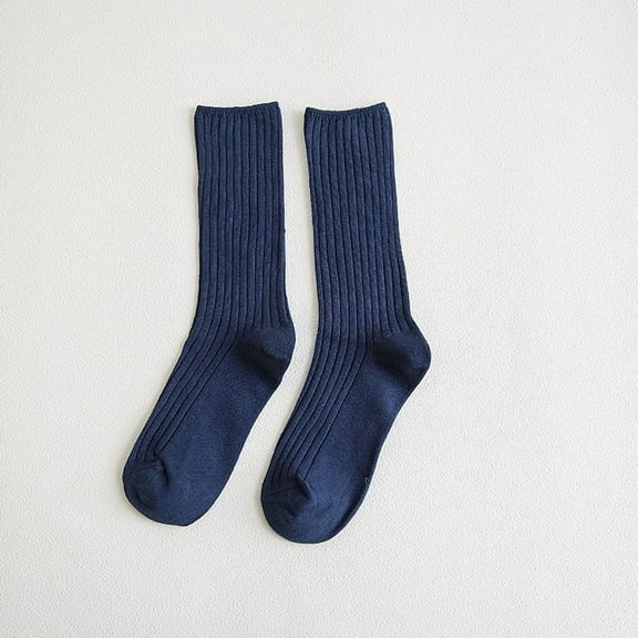 Nvzi 5 pairs of Dark Blue one size fits all solid color socks, comfortable socks, low cut round neck solid color sports socks, suitable for daily wear