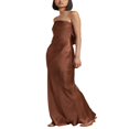 thumbnail image 4 of Robe Longue Moulante Sans Bretelles et Dos Nu pour Femmes, Coupe Ajustée, Robe de Boîte de Nuit pour Soirée, Robe de Bal, Cocktail, Kaki, m, 4 of 6